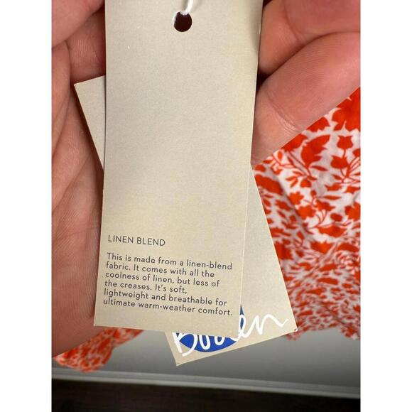 NWT Boden Revere Linen Cotton Shirt Floral Print Vacation Large - Picture 3 of 6